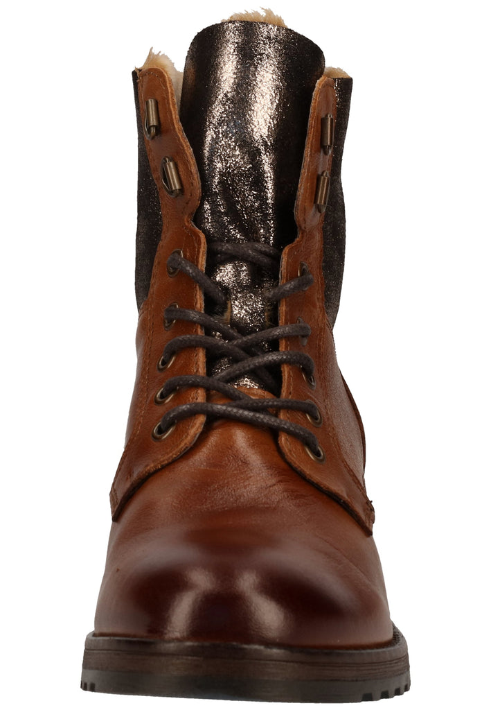 Mustang Stiefelette Lederimitat Cognac Warmfutter - surf4shoes