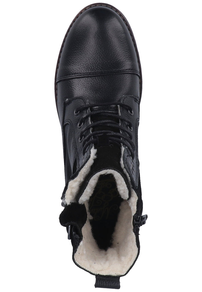 Mustang Stiefelette Lederimitat Schwarz Warmfutter - surf4shoes