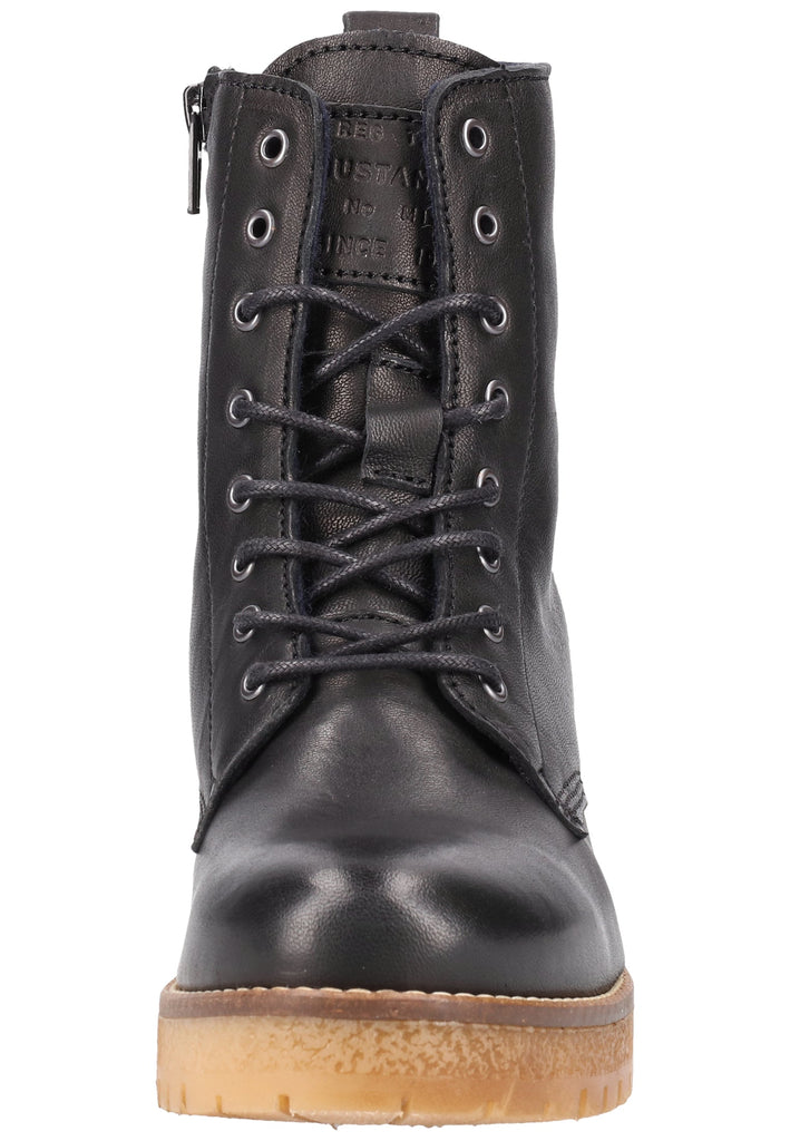 Mustang Stiefelette Leder Schwarz - surf4shoes