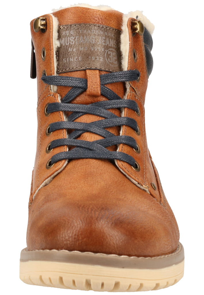 Mustang Stiefelette Lederimitat Kastanie Warmfutter - surf4shoes