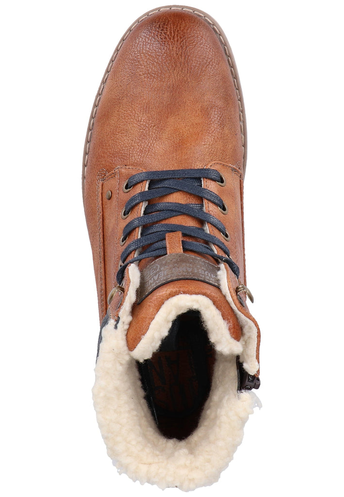 Mustang Stiefelette Lederimitat Kastanie Warmfutter - surf4shoes