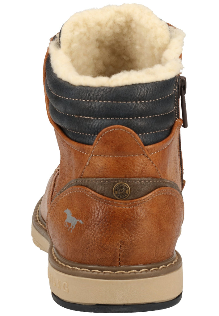 Mustang Stiefelette Lederimitat Kastanie Warmfutter - surf4shoes