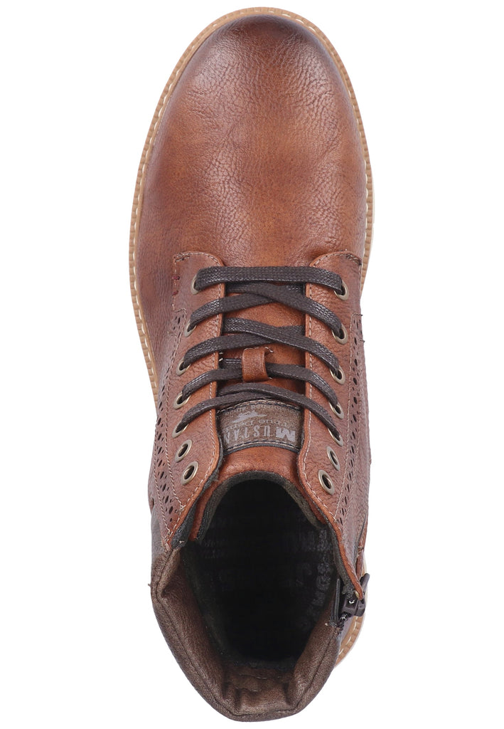 Mustang Stiefelette Lederimitat Kastanie - surf4shoes
