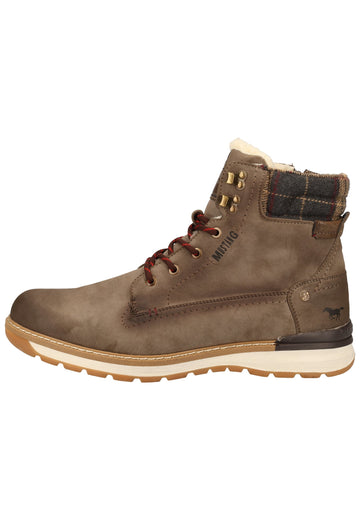 Mustang Stiefelette Lederimitat Kaffee Warmfutter - surf4shoes
