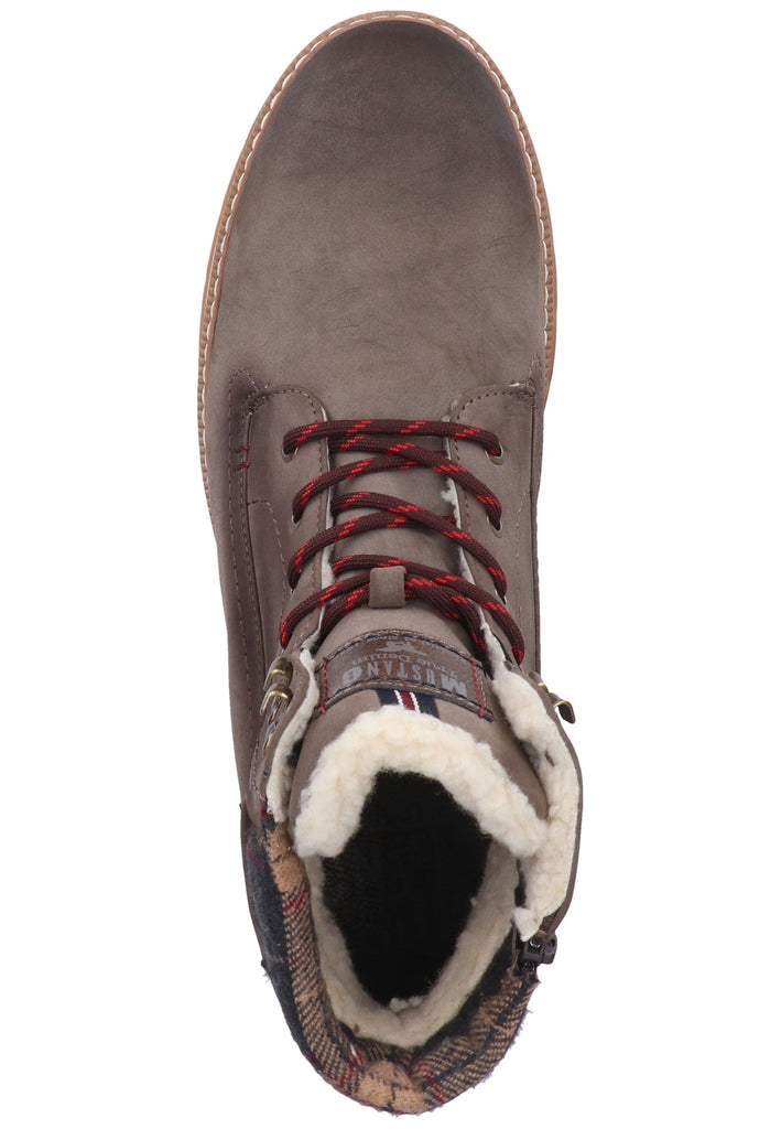 Mustang Stiefelette Lederimitat Kaffee Warmfutter - surf4shoes