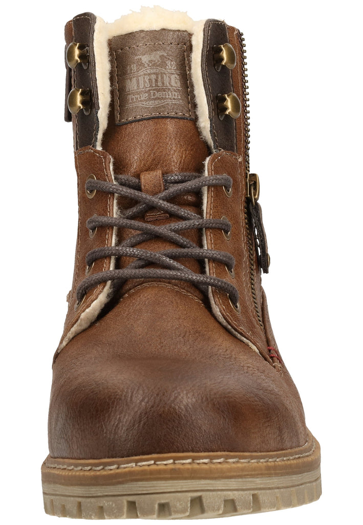 Mustang Stiefelette Lederimitat Mittelbraun Warmfutter - surf4shoes