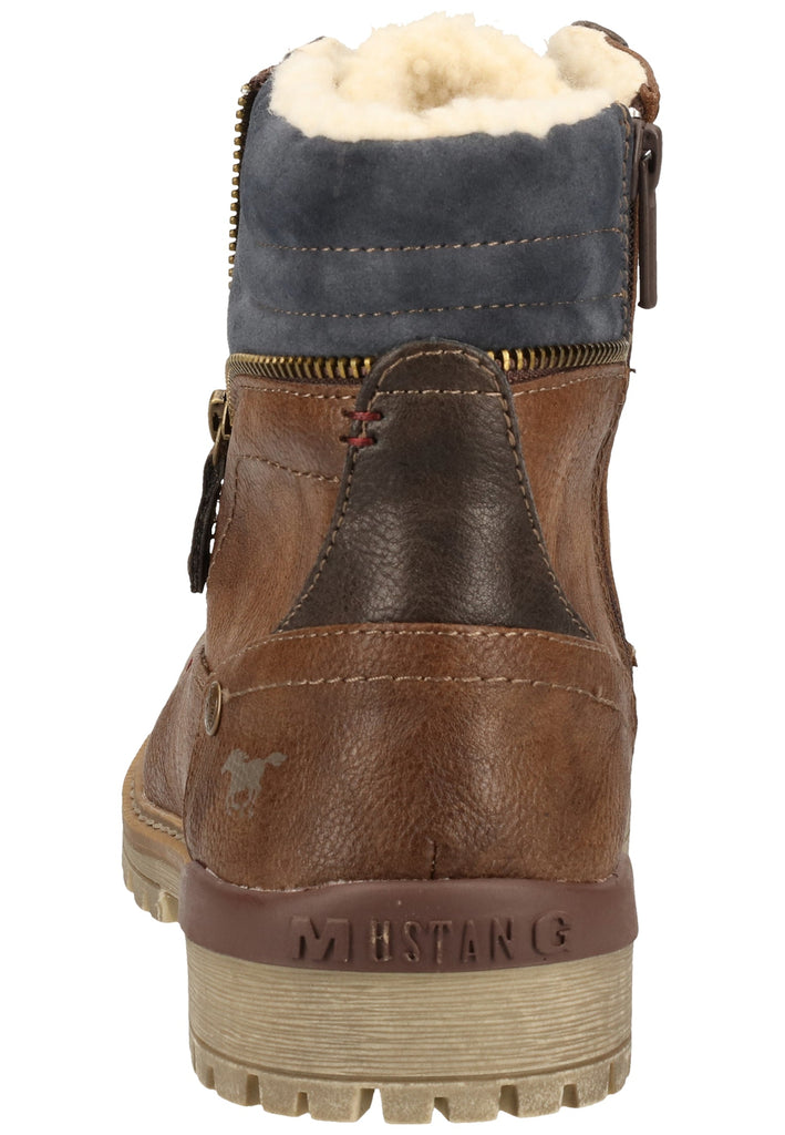 Mustang Stiefelette Lederimitat Mittelbraun Warmfutter - surf4shoes