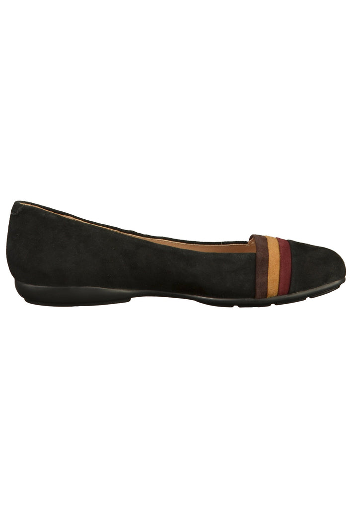 Geox Ballerinas Veloursleder Schwarz/Bordeaux - surf4shoes