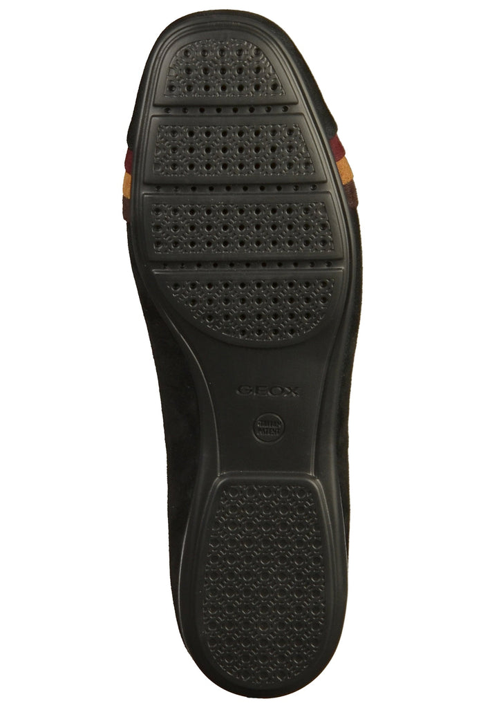 Geox Ballerinas Veloursleder Schwarz/Bordeaux - surf4shoes