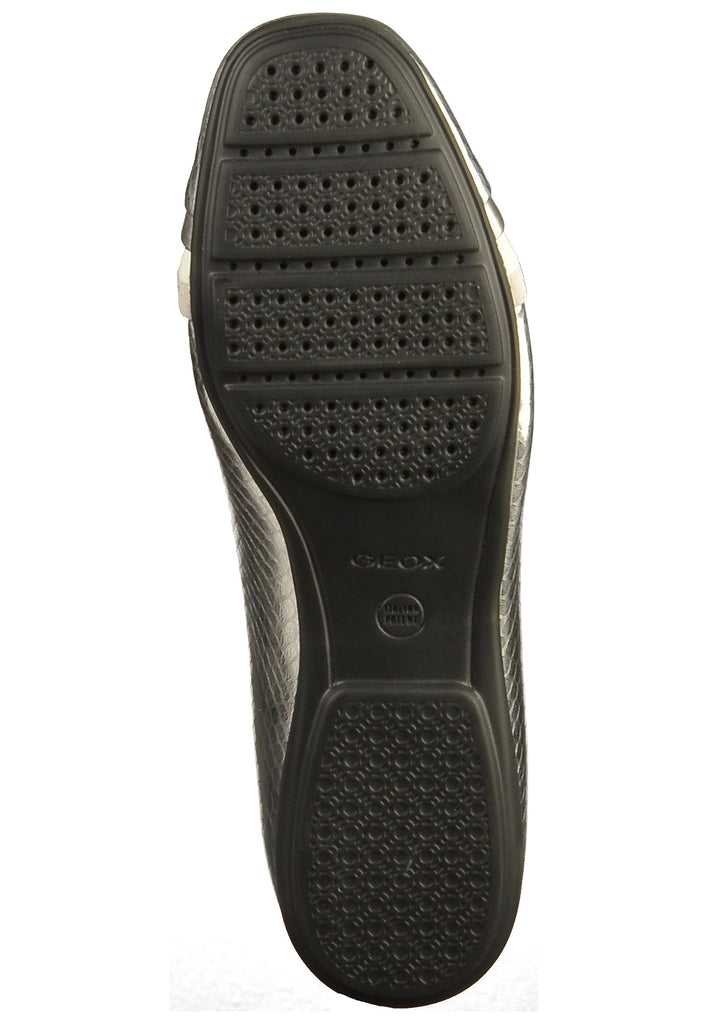 Geox Ballerinas Leder Silber/Weiß - surf4shoes