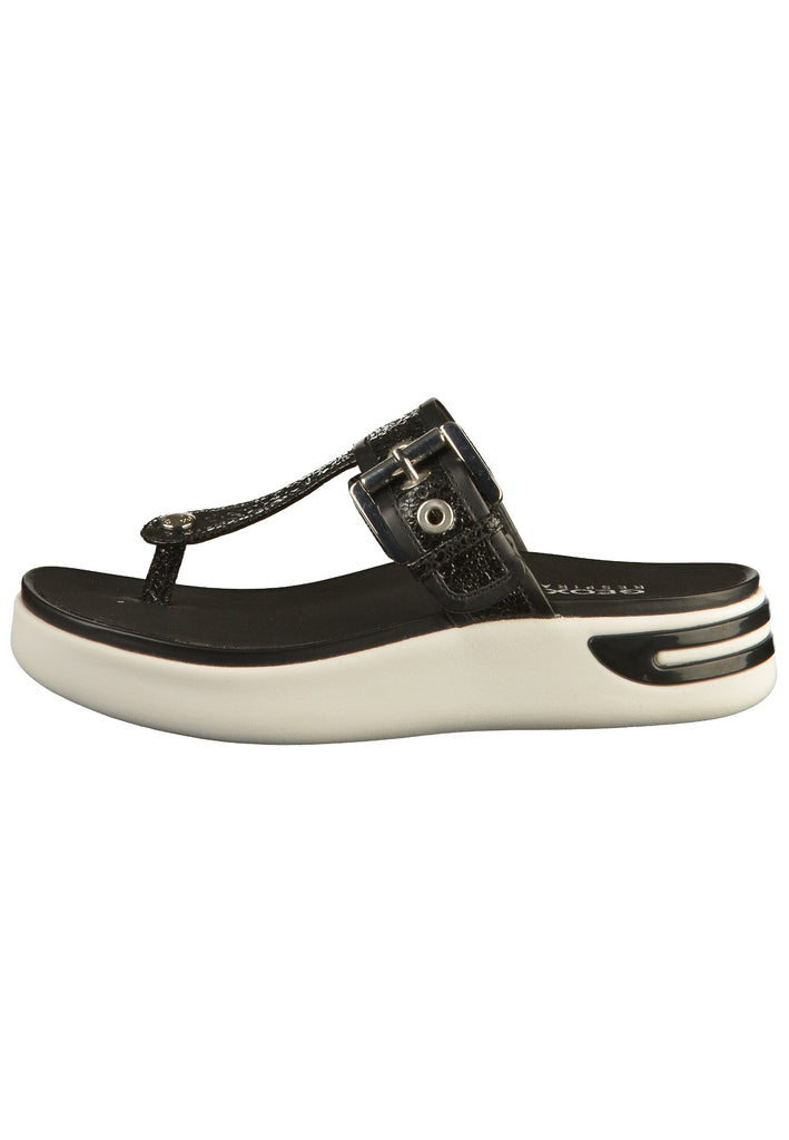 Geox Pantoletten Veloursleder Schwarz - surf4shoes