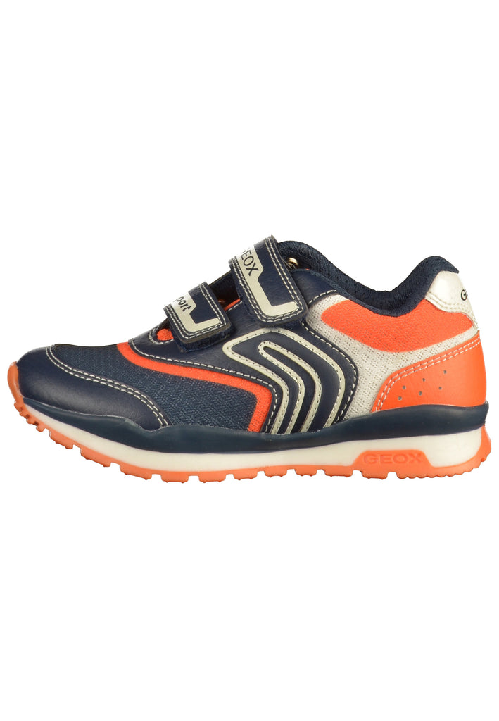 Geox Sneaker Lederimitat/Mesh Blau/Orange - surf4shoes