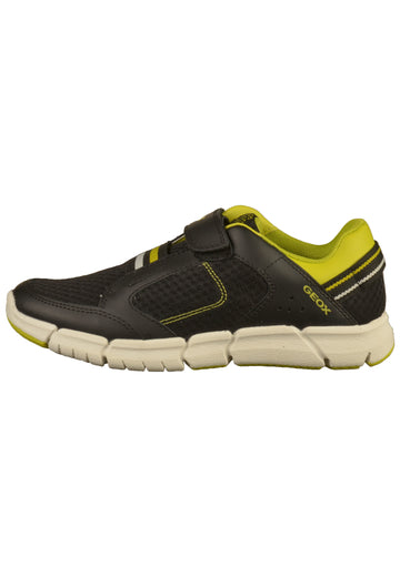 Geox Sneaker Lederimitat/Mesh Schwarz/Lime - surf4shoes