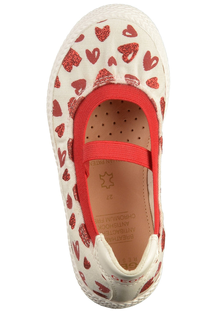 Geox Ballerinas Canvas Weiß/Rot - surf4shoes