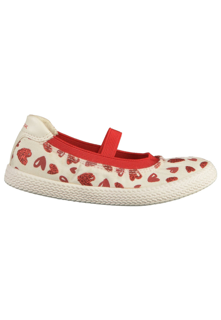 Geox Ballerinas Canvas Weiß/Rot - surf4shoes