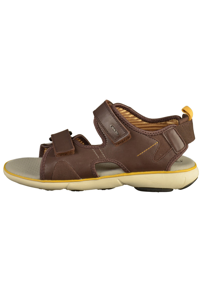 Geox Sandalen Leder/Textil Braun/Gelb - surf4shoes