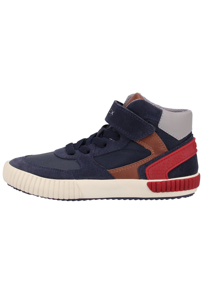 Geox Sneaker Leder/Textil Blau/Rot - surf4shoes