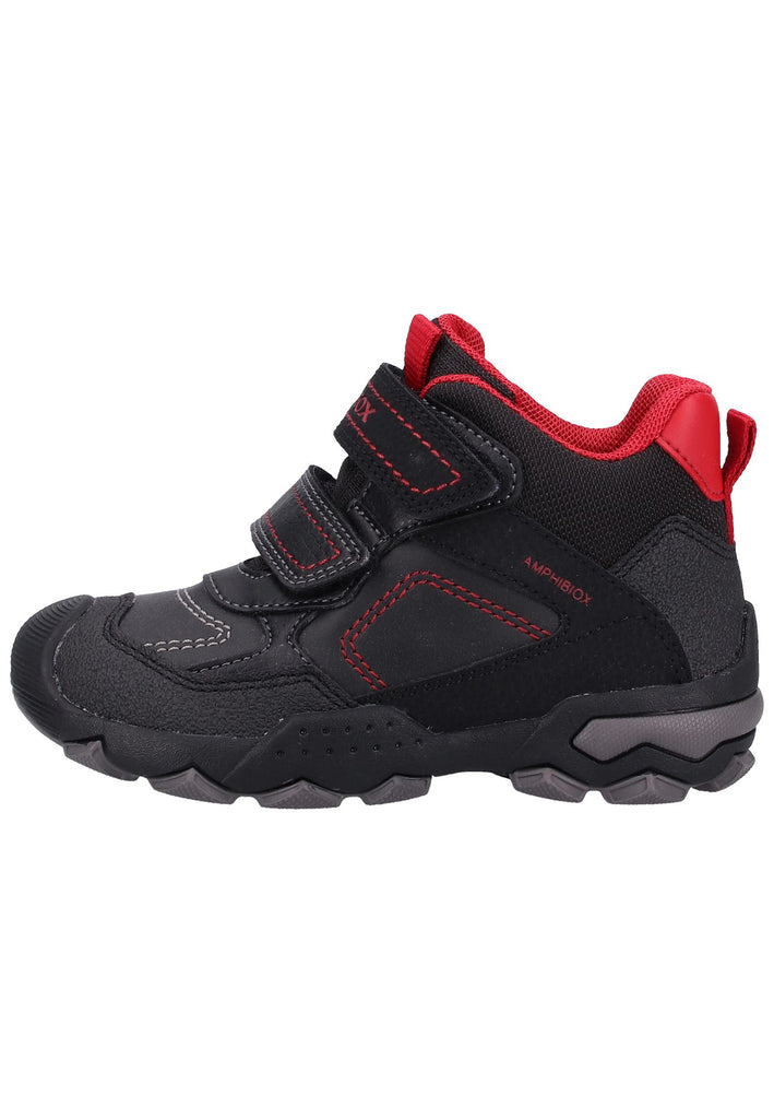Geox Stiefelette Lederimitat/Mesh Schwarz/Rot - surf4shoes