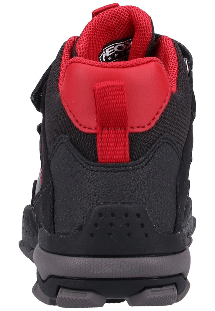 Geox Stiefelette Lederimitat/Mesh Schwarz/Rot - surf4shoes