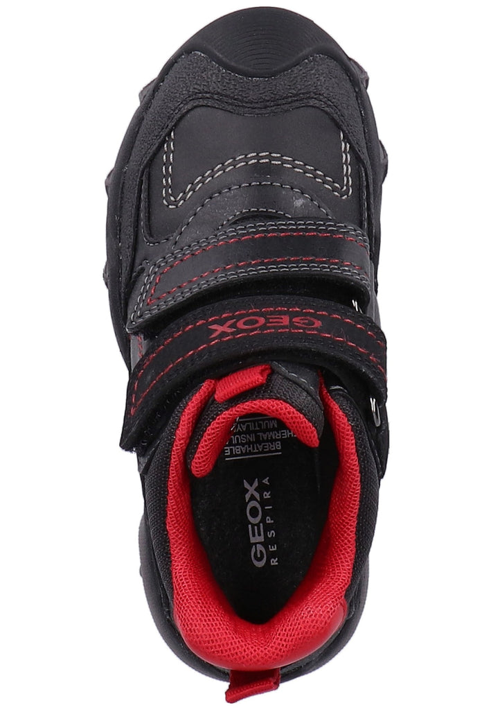 Geox Stiefelette Lederimitat/Mesh Schwarz/Rot - surf4shoes