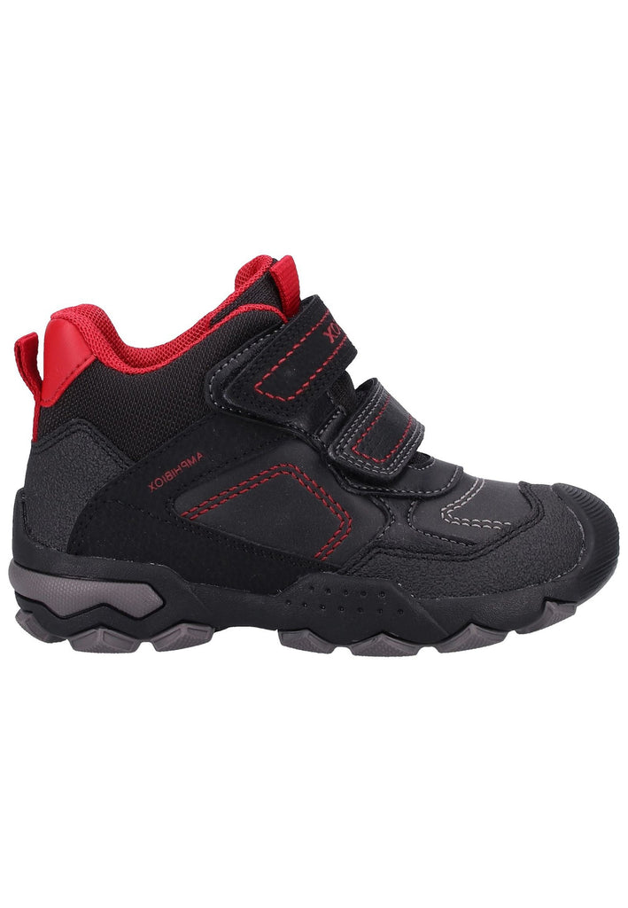 Geox Stiefelette Lederimitat/Mesh Schwarz/Rot - surf4shoes