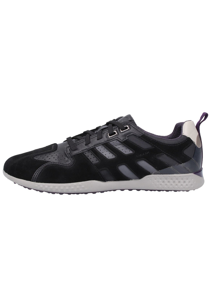 Geox Sneaker Leder/Textil Schwarz/Grau - surf4shoes