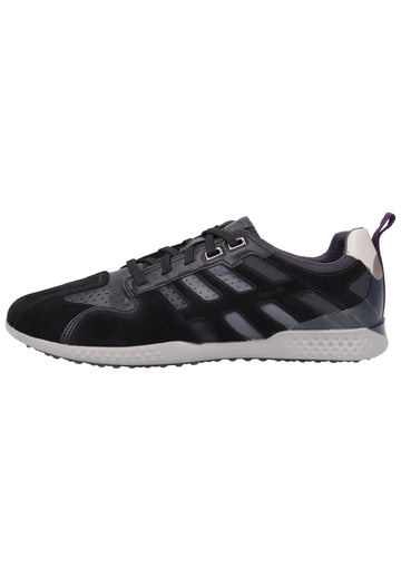 Geox Sneaker Leder/Textil Schwarz/Grau - surf4shoes