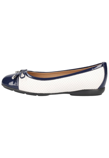 Geox Ballerinas Lederimitat Weiß/Blau - surf4shoes