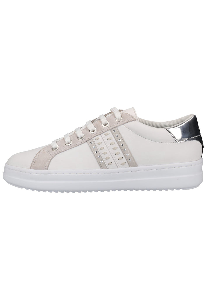 Geox Sneaker Leder/Synthetik Weiß/Silber - surf4shoes