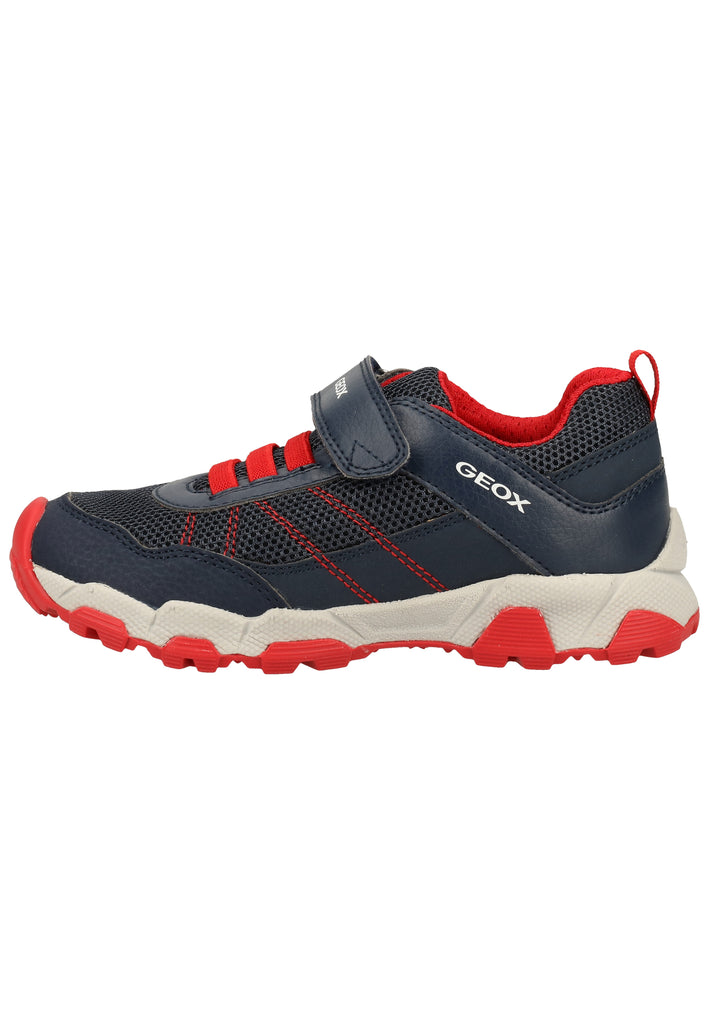 Geox Sneaker Lederimitat/Mesh Navy/Rot - surf4shoes