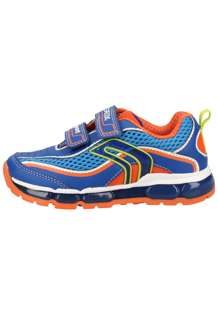 Geox Sneaker Lederimitat/Mesh Blau/Orange - surf4shoes