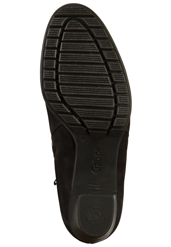 Gabor Stiefelette Nubukleder Schwarz - surf4shoes
