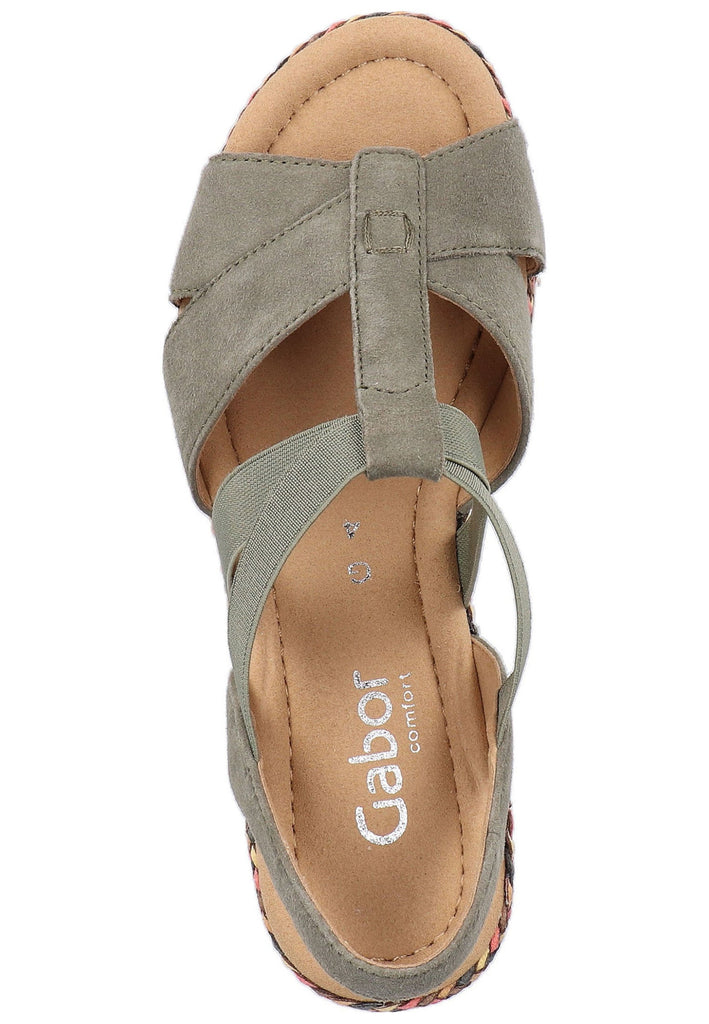 Gabor Sandalen Leder Oliv - surf4shoes