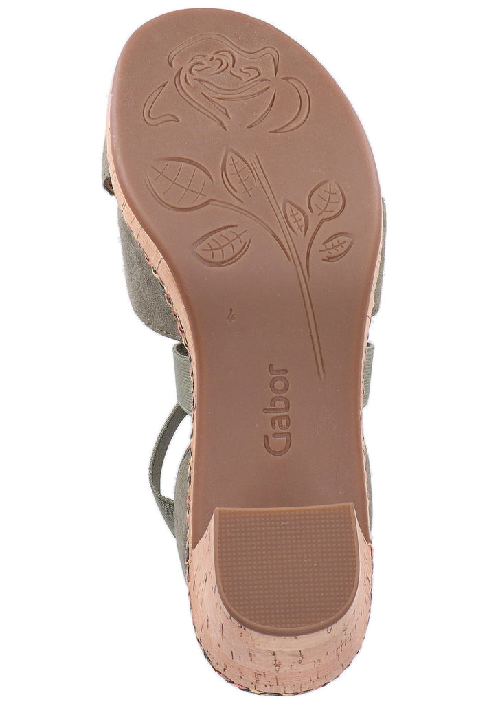 Gabor Sandalen Leder Oliv - surf4shoes