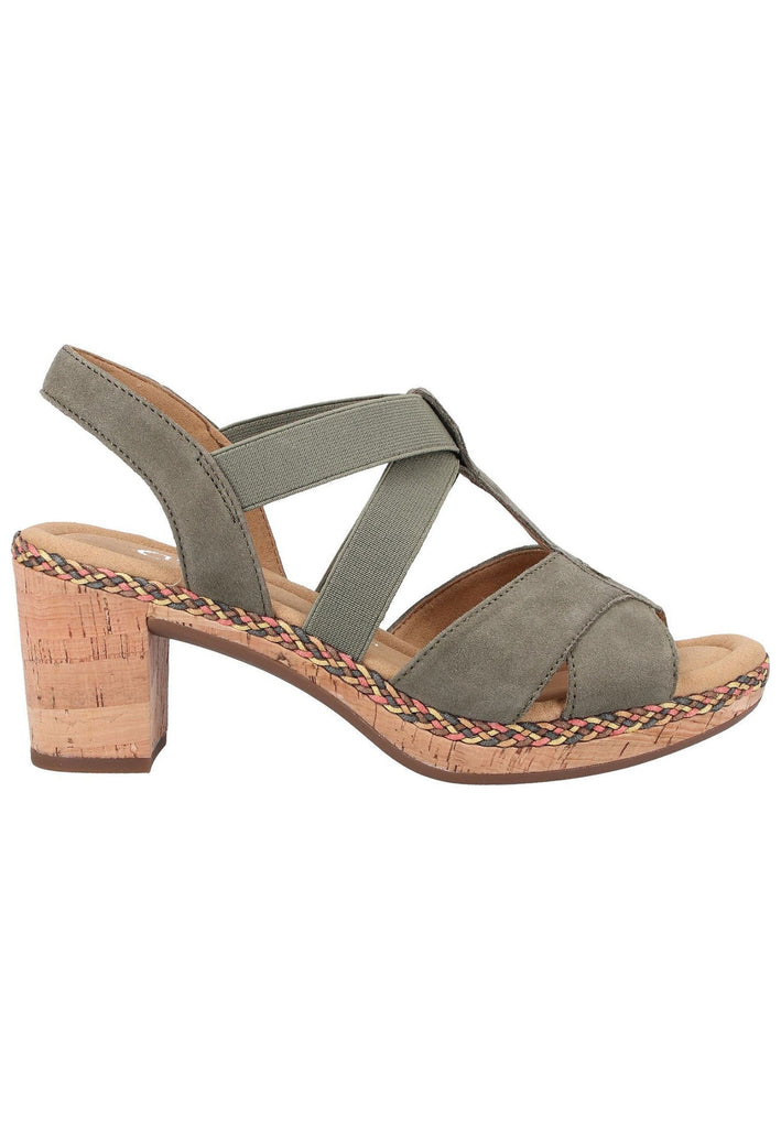 Gabor Sandalen Leder Oliv - surf4shoes