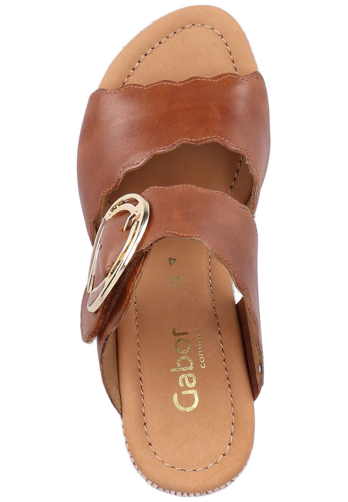 Gabor Pantoletten Leder Braun - surf4shoes