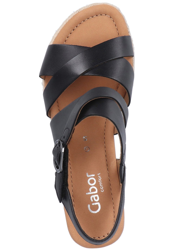 Gabor Sandalen Leder Schwarz - surf4shoes