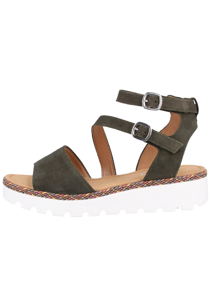 Gabor Sandalen Leder Khaki - surf4shoes