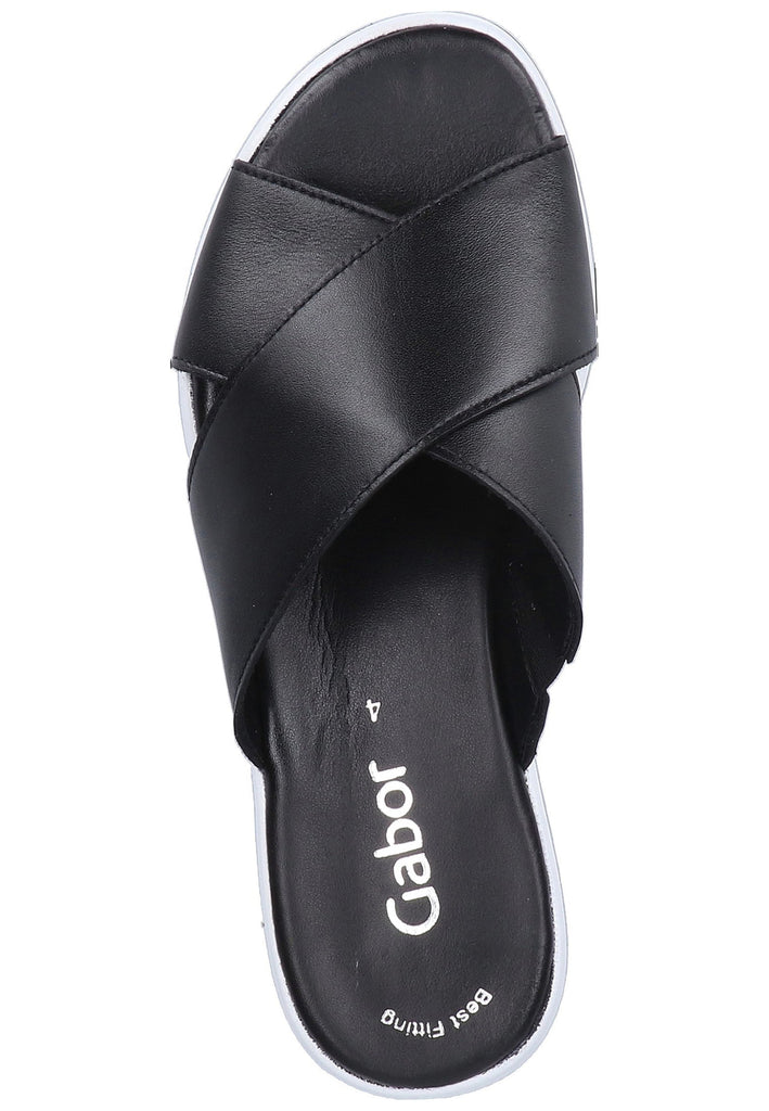 Gabor Pantoletten Nappaleder Schwarz - surf4shoes