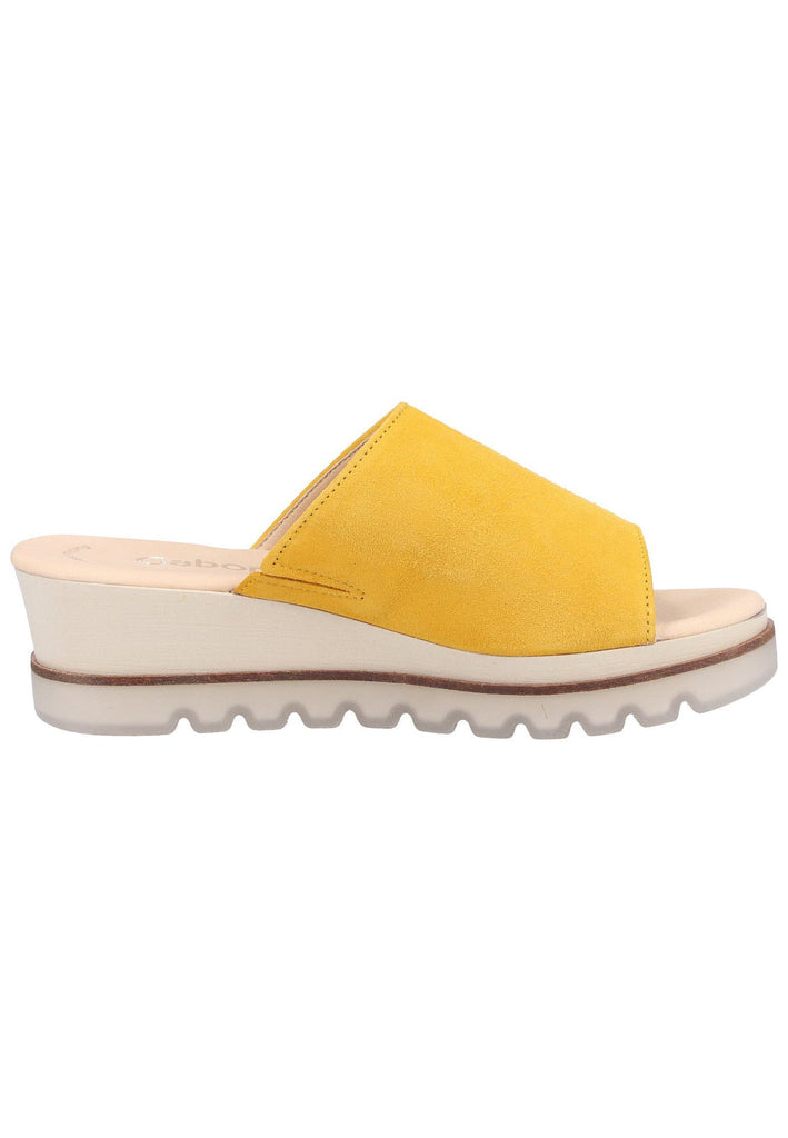 Gabor Pantoletten Leder Gelb - surf4shoes