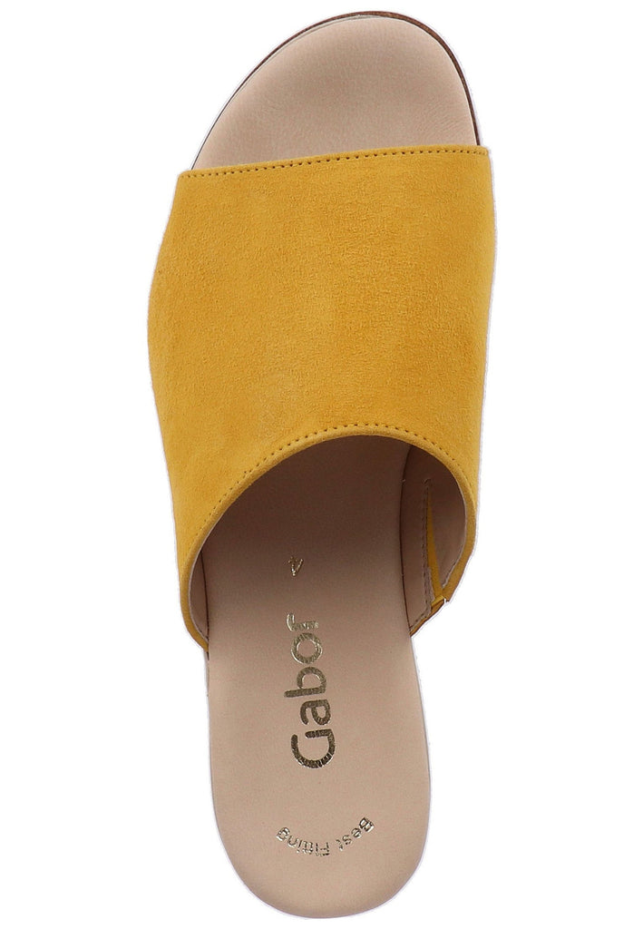 Gabor Pantoletten Leder Gelb - surf4shoes