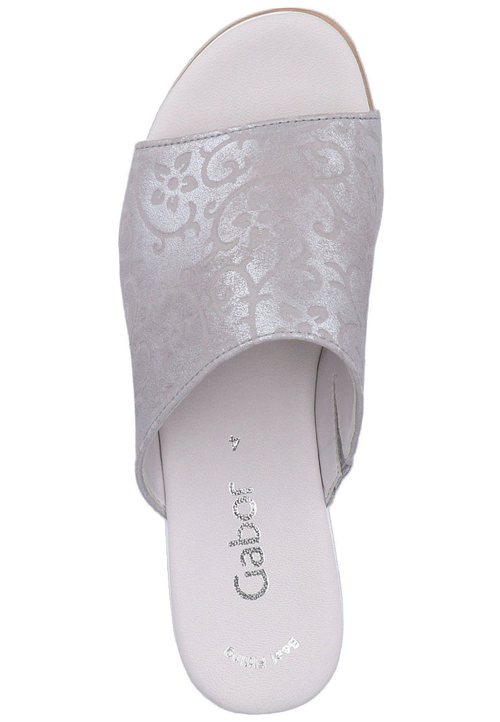Gabor Pantoletten Leder Hellgrau - surf4shoes