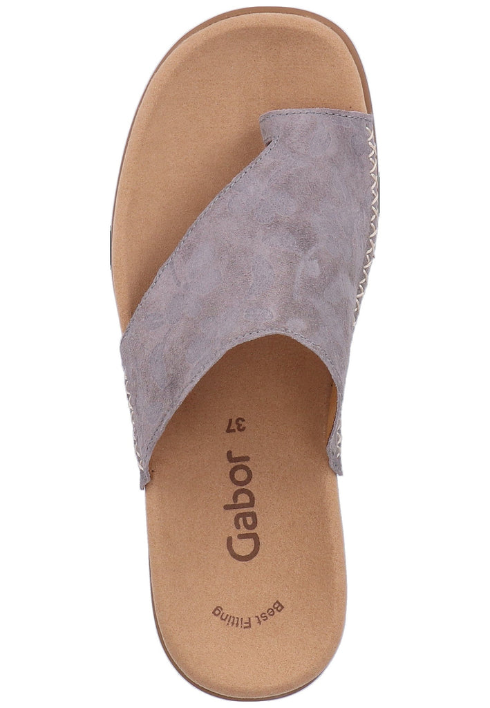 Gabor Zehensteg Veloursleder Grau - surf4shoes