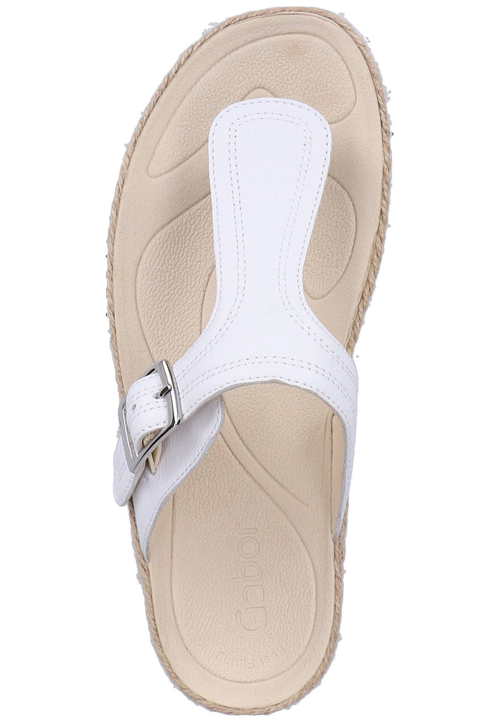 Gabor Zehensteg Leder Weiß - surf4shoes