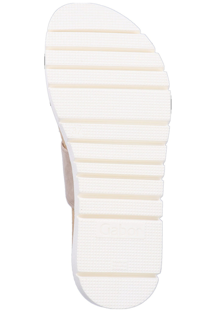 Gabor Pantoletten Nubukleder Beige - surf4shoes