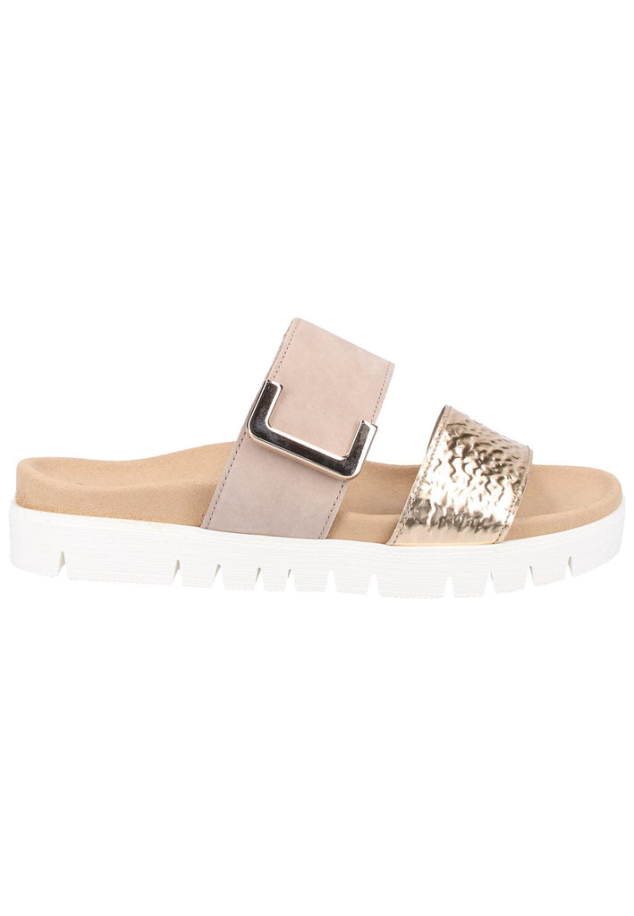 Gabor Pantoletten Nubukleder Beige - surf4shoes