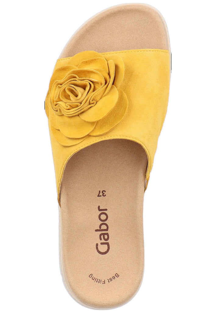 Gabor Pantoletten Leder Gelb - surf4shoes