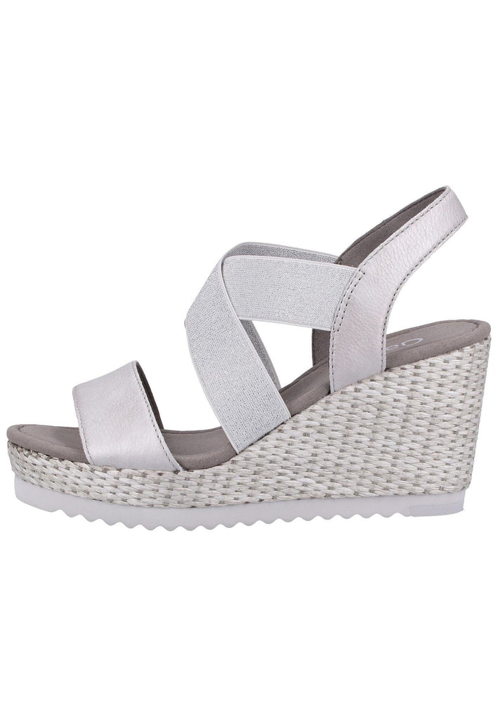 Gabor Sandalen Leder Silber - surf4shoes