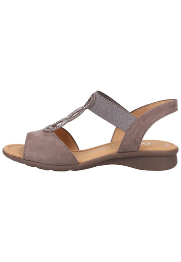 Gabor Sandalen Nubukleder Grau - surf4shoes