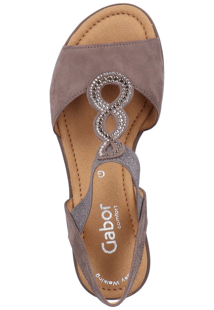 Gabor Sandalen Nubukleder Grau - surf4shoes